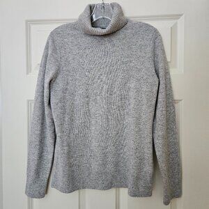 NWT Lands' End Long Sleeve Gray Heather Cashmere Turtleneck Sweater - S